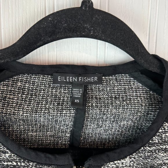 Eileen Fisher Black and Gray Zip up sweater size XS Cotton Blend - Picture 5 of 7